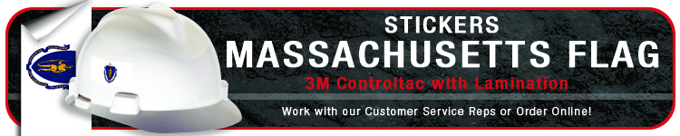 Massachusetts State Flag Stickers | CustomHardHats.com